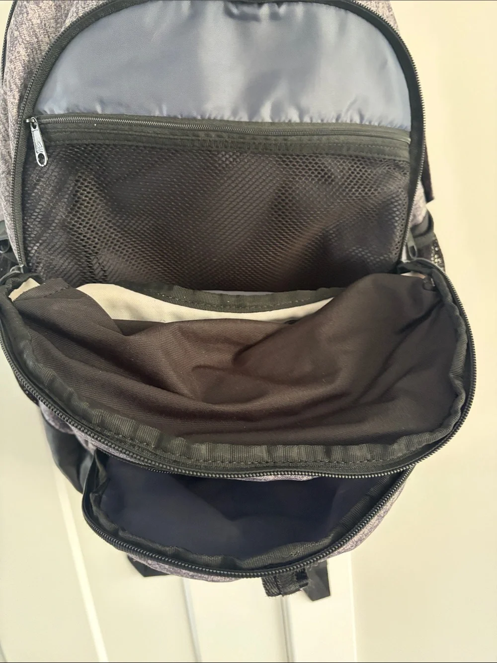 adidas Heather Gray Multi-Pocket Backpack with laptop sleeve